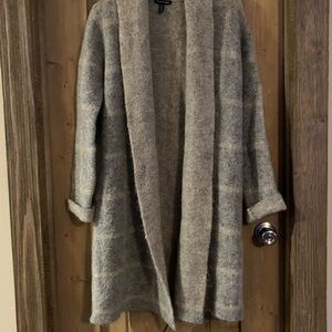 Eileen Fisher Oversized Wool
Mohair Blend Open Front Long Cardigan Gray XXS